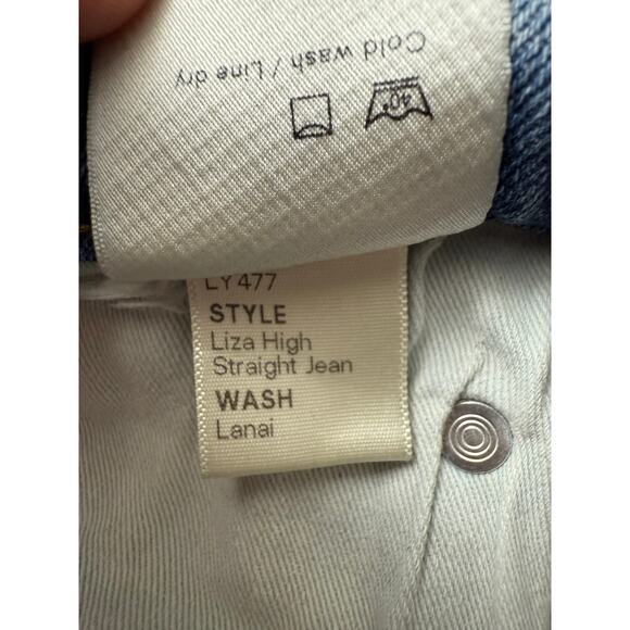 Reformation Liza High Straight Blue Jeans High Waist Size 28 Straight Leg - Picture 5 of 5